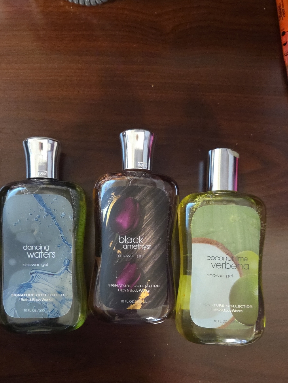 3 Bath & Body Works Black Amethyst Shower Gel Dancing Water, Coconut Lime